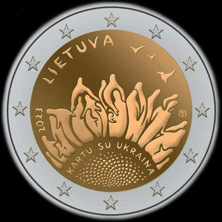 Lituanie 2023 - Ensemble avec l'Ukraine - 2 euro comm�morative