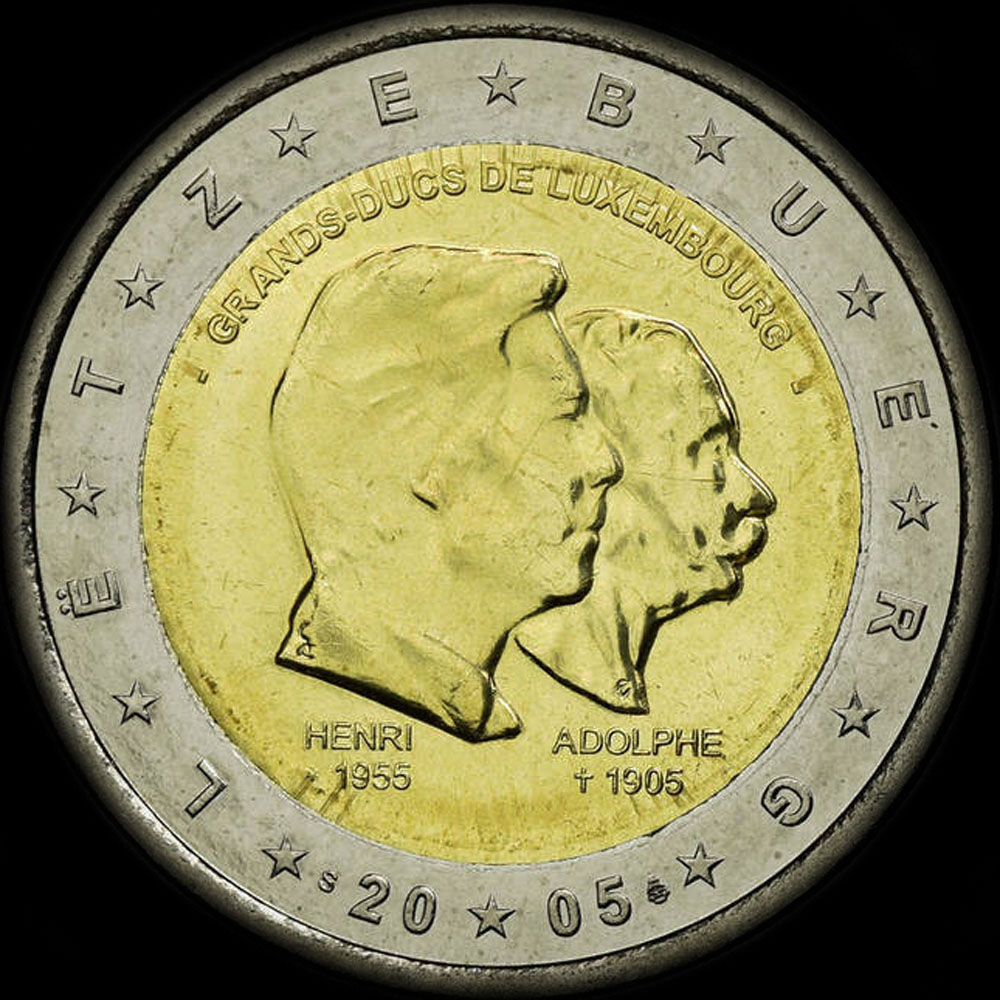 Luxembourg 2005 - 50 ans du Grand-Duc Henri - 100 ans de la mort du Grand-Duc Adolphe - 2 euro commémorative