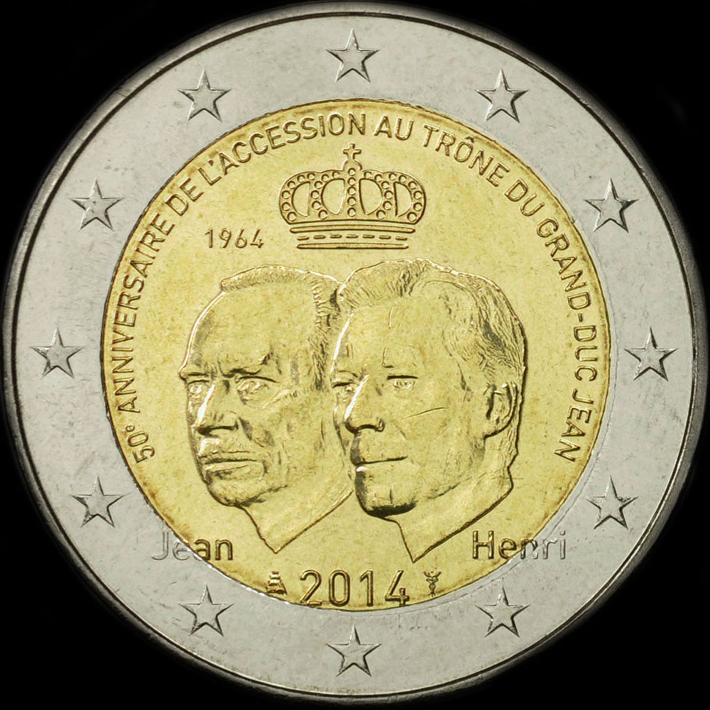 Luxembourg 2014 - 50 ans du Couronnement du Grand-Duc Jean - 2 euro comm�morative