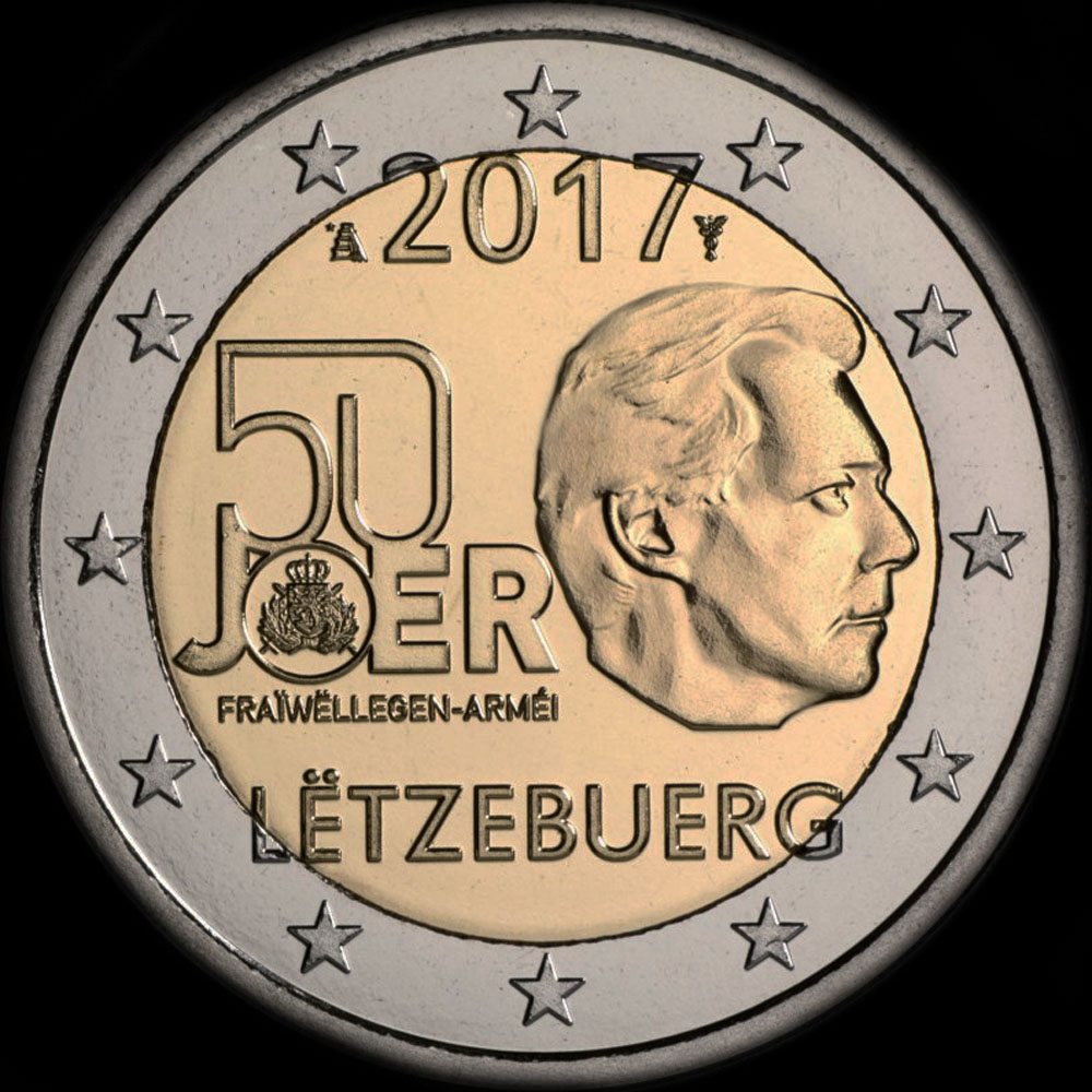 Luxembourg 2017 - 50 ans du Service Militaire Volontaire au Luxembourg - 2 euro commémorative
