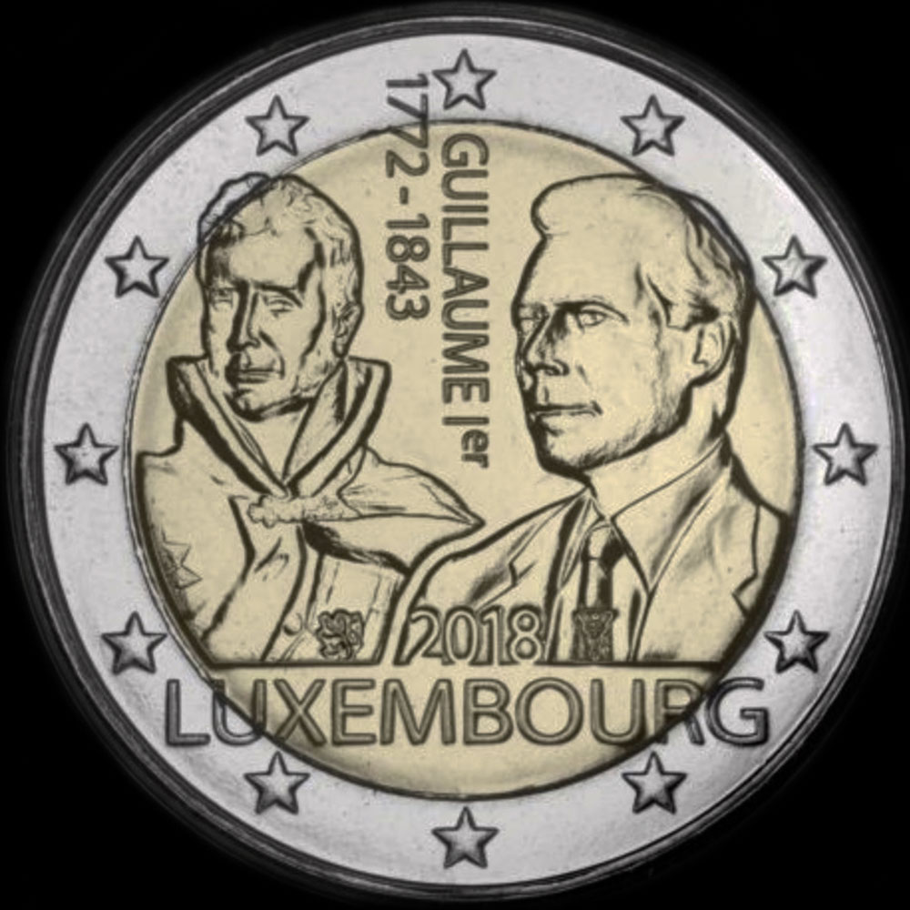Luxembourg 2018 - 175 ans de la mort du Grand-Duc Guillaume I - 2 euro comm�morative