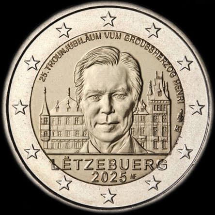 Luxembourg 2025 - 25 ans de l'accession au tr�ne du Grand-Duc Henri - 2 euro comm�morative