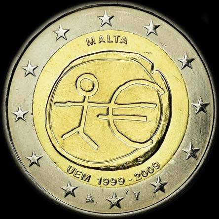 Malte 2009 - 10 ans de l'UEM - 2 euro commémorative
