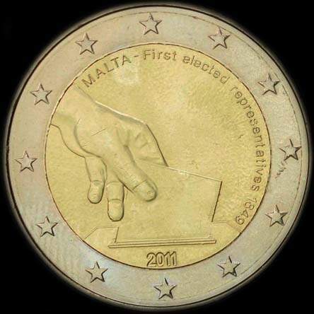 Malte 2011 - Election des premiers Représentants 1849 - 2 euro commémorative