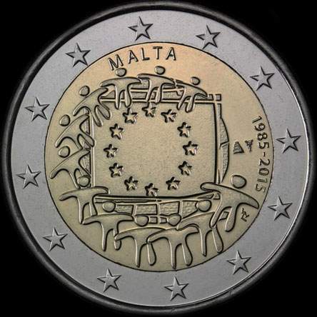 Malte 2015 - 30 ans du Drapeau de l'UE - 2 euro commémorative