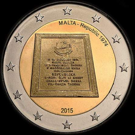 Malte 2015 - Création de la République en 1974 - 2 euro commémorative