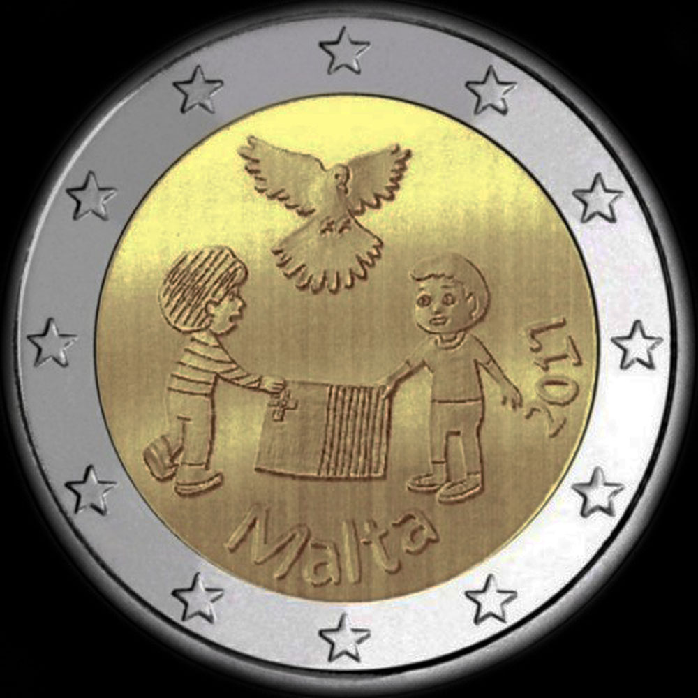 Malte 2017 - Solidarit� avec les Enfants - la Paix - 2 euro comm�morative