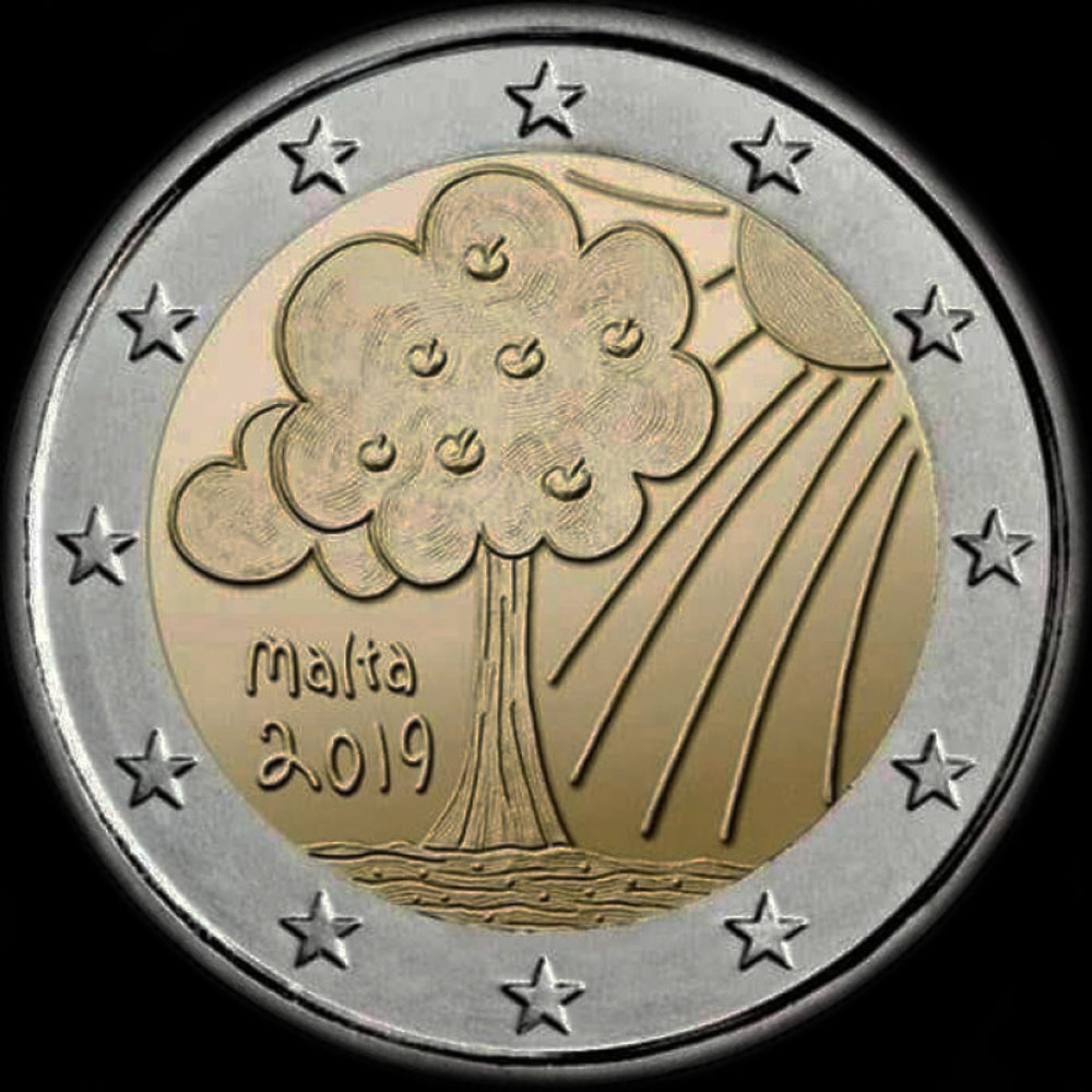 Malte 2019 - Solidarit� avec les Enfants - Nature et Environnement - 2 euro comm�morative