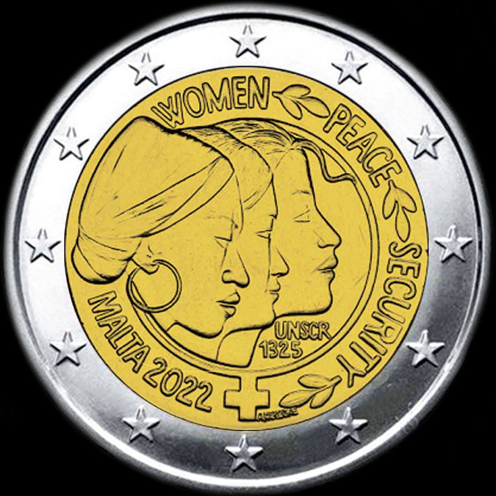 Malte 2022 - R�solution du Conseil de s�curit� des Nations Unies sur la paix et la s�curit� pour les femmes - 2 euro comm�morative