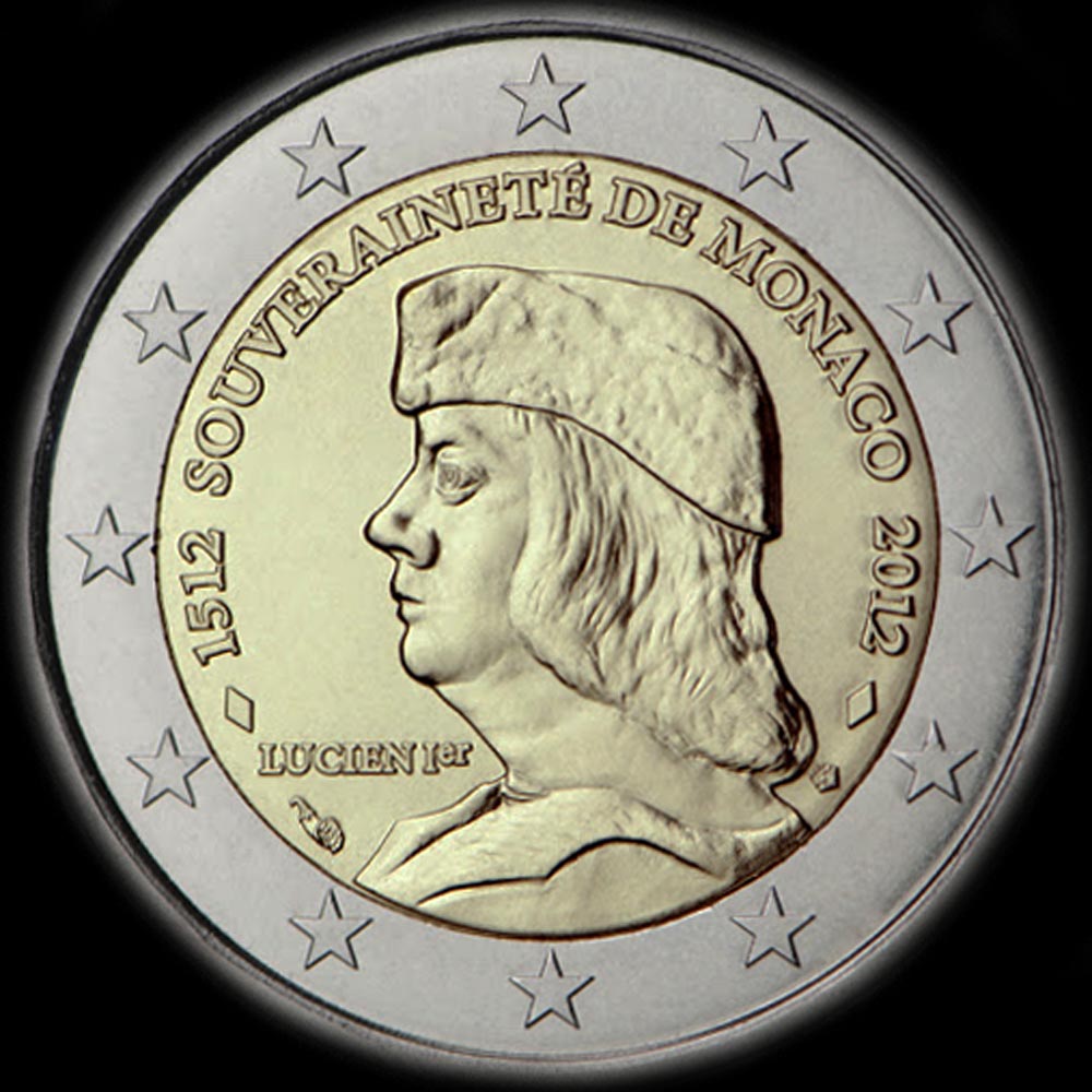 Monaco 2012 - 500 ans de la Souveraineté sur la Principauté - Lucien 1er - 2 euro commémorative