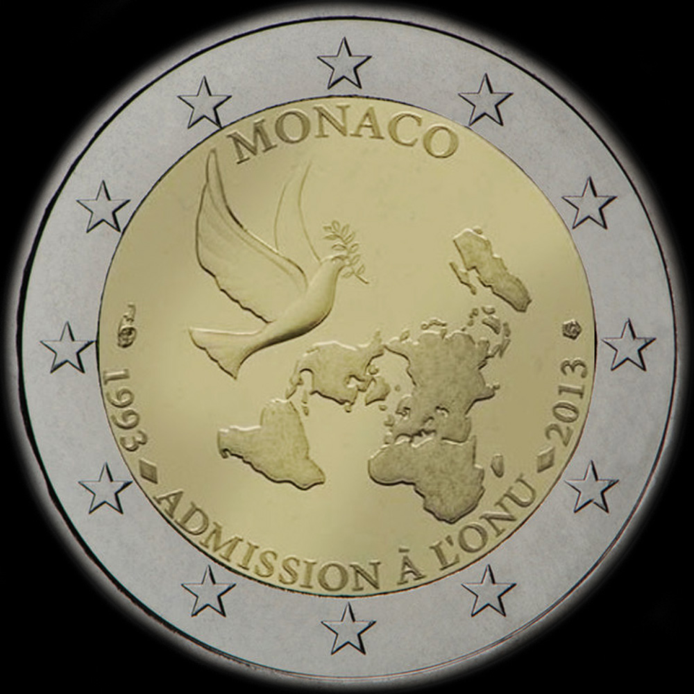 Monaco 2013 - 20 ans de l'admisson � l'ONU - 2 euro comm�morative