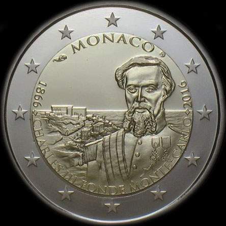 Monaco 2016 - 150 ans de la Fondation de Monte-Carlo par Charles III - 2 euro commémorative