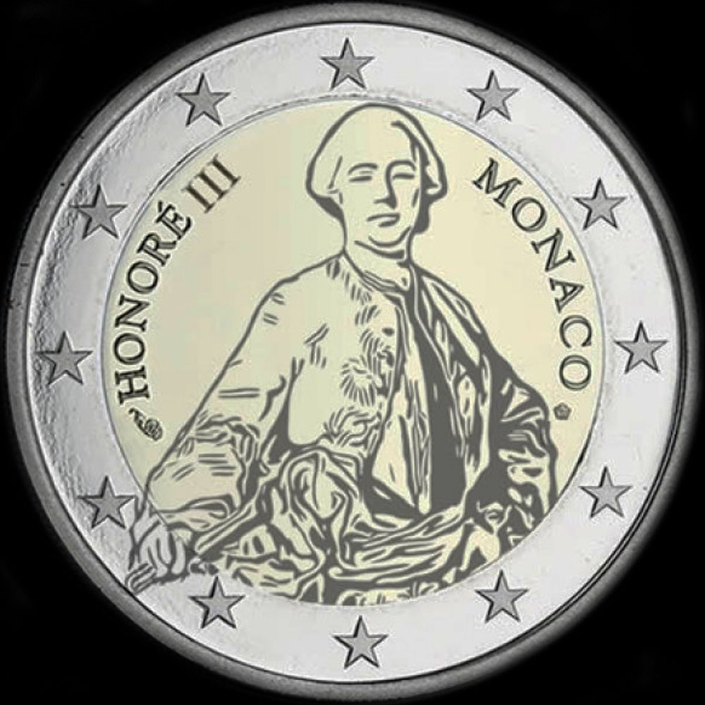 Monaco 2209 - 300 ans de la naissance du Prince Honoré III - 2 euro commémorative