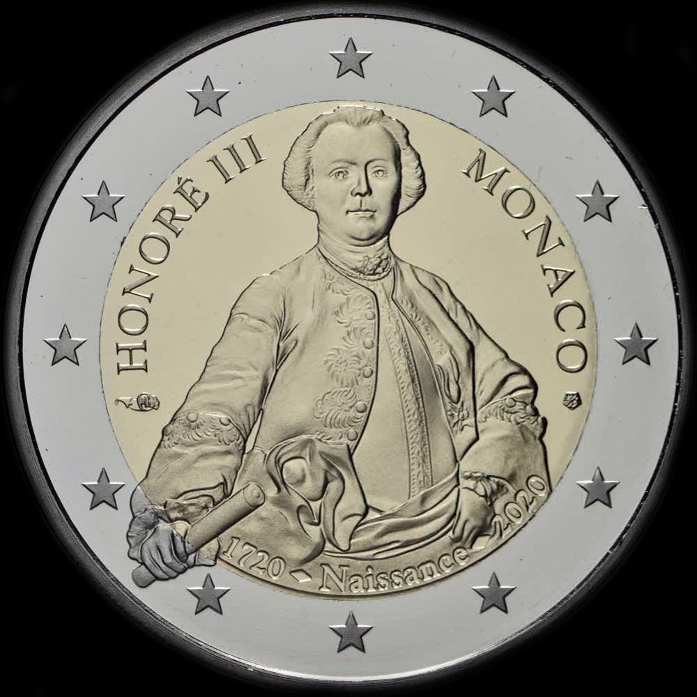Monaco 2209 - 300 ans de la naissance du Prince Honor� III - 2 euro comm�morative