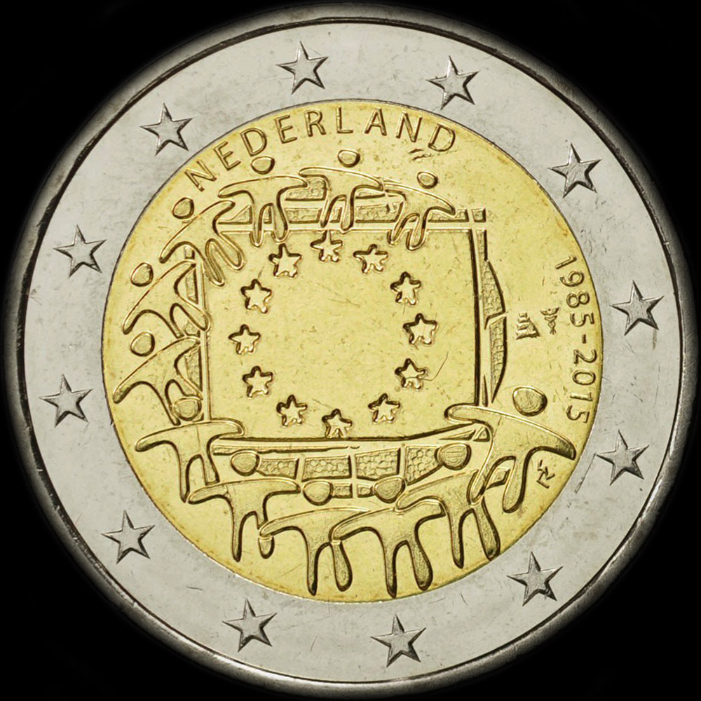 Pays-Bas 2015 - 30 ans du Drapeau de l'UE - 2 euro comm�morative