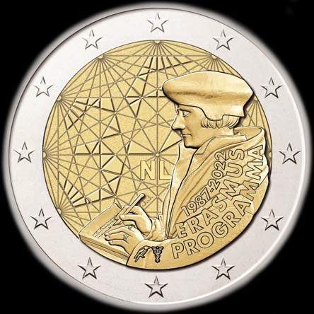 Pays-Bas 2022 - 35 ans du programme Erasmus - 2 euro comm�morative