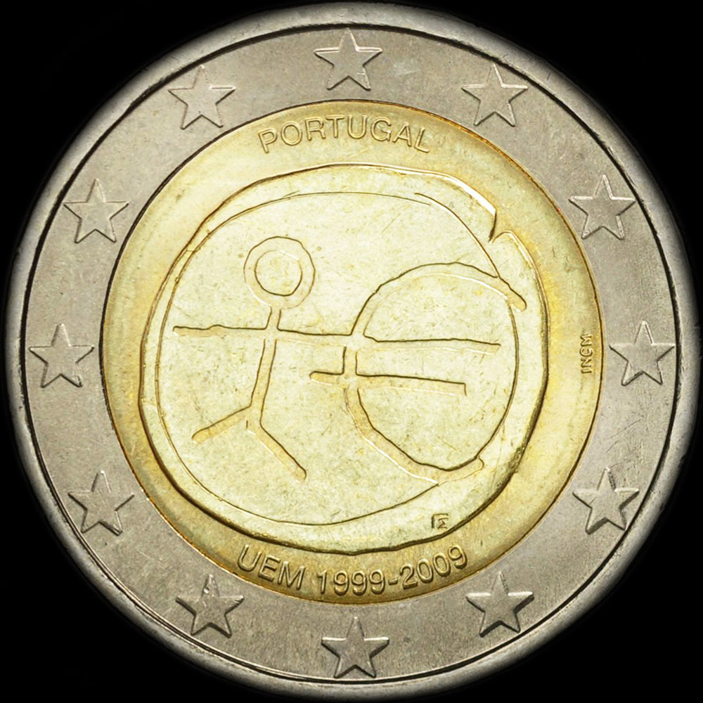 Portugal 2009 - 10 ans de l'UEM - 2 euro comm�morative