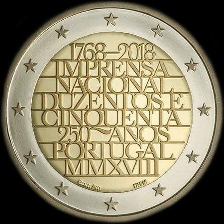Portugal 2018 - 250 ans de l'Imprimerie d'Etat et de la Monnaie du Portugal - 2 euro comm�morative