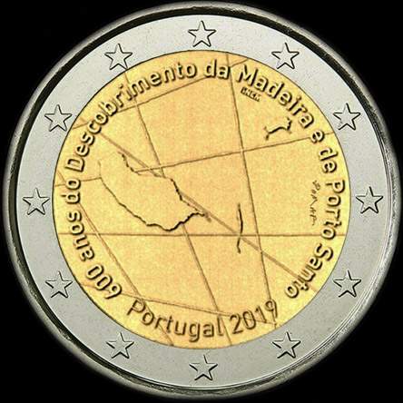 Portugal 2019 - 600 ans de la Découverte de Madère - 2 euro commémorative