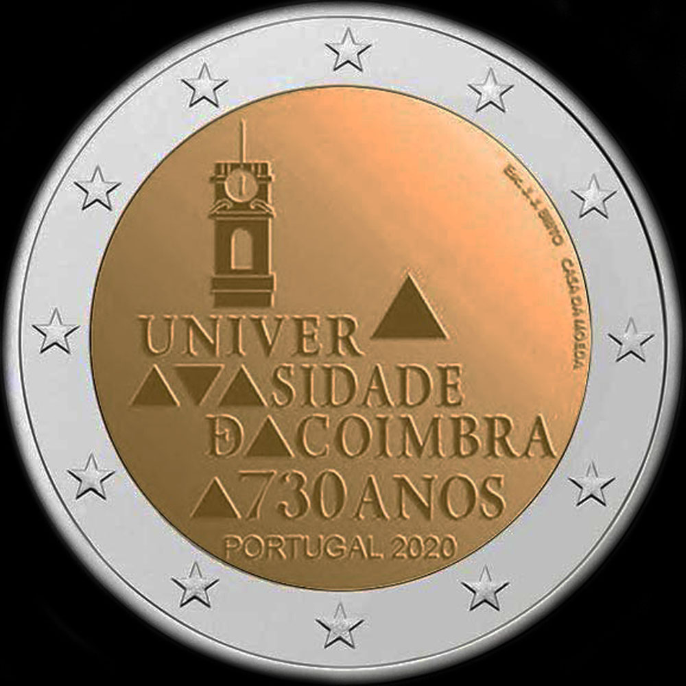 Portugal 2020 - 730 ans de l'Universit� de Coimbra - 2 euro comm�morative