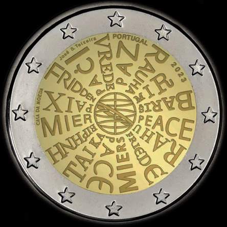 Portugal 2023 - Pour la Paix entre les Nations - 2 euro comm�morative