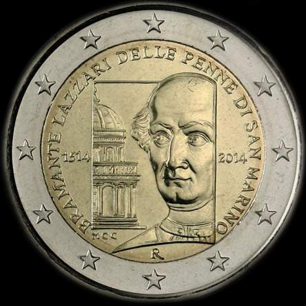 Saint-Marin 2014 - 500 ans de la mort de Donato Bramante - 2 euro comm�morative