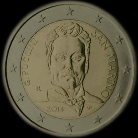 Saint-Marin 2014 - 90 ans de la mort de Giacomo Puccini - 2 euro comm�morative