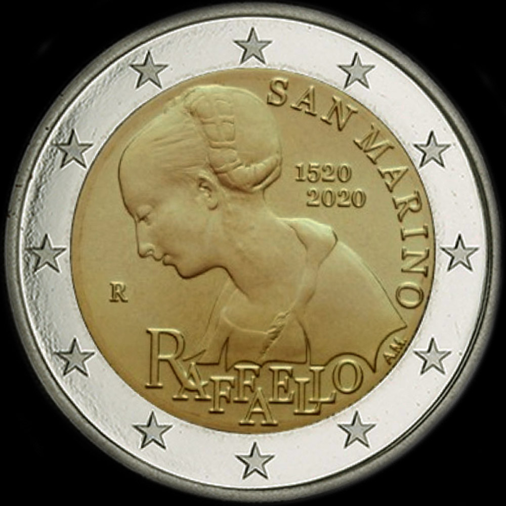 Saint-Marin 2020 - 500 ans de la mort de Raffaelo Sanzio (Rapha�l) - 2 euro comm�morative