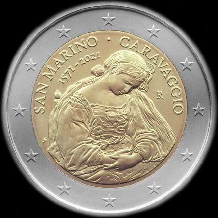 Saint-Marin 2021 - 450 ans de la naissance de Caravage - 2 euro comm�morative