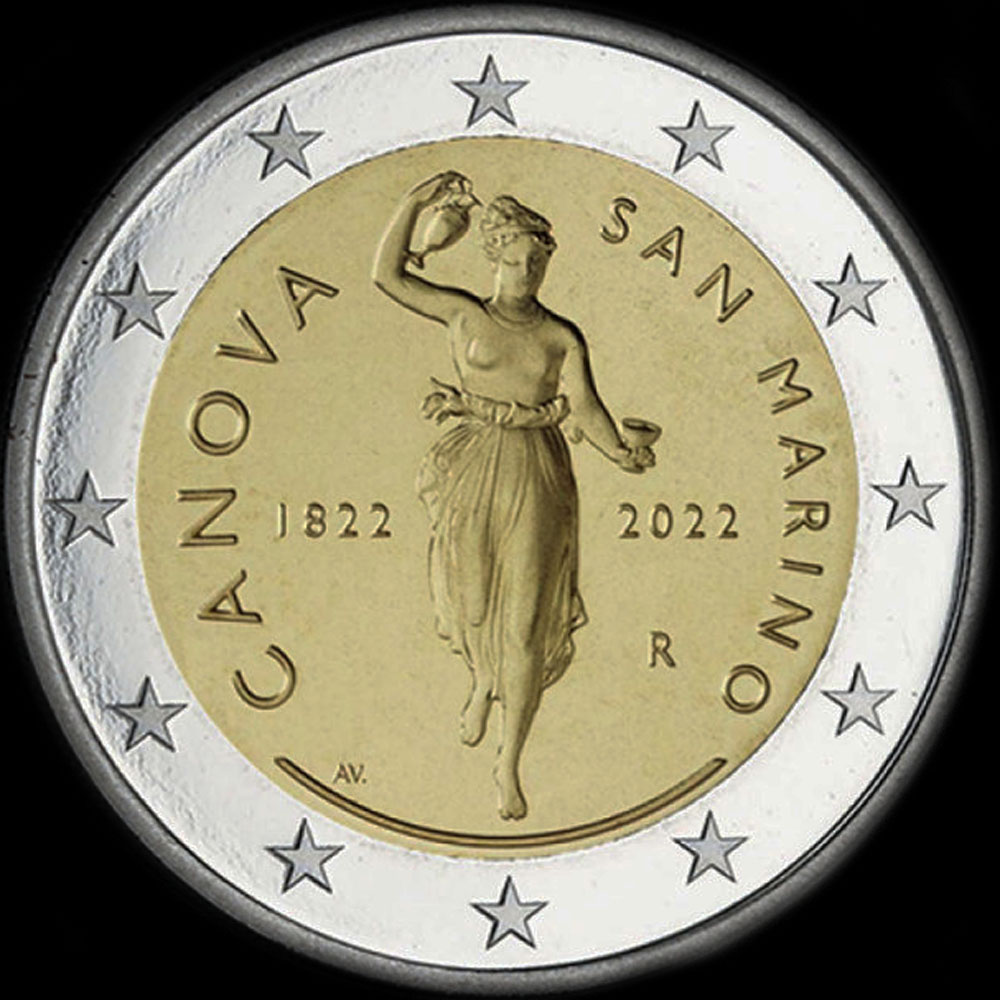 Saint-Marin 2022 - 200 ans de la mort d'Antonio Canova - 2 euro comm�morative