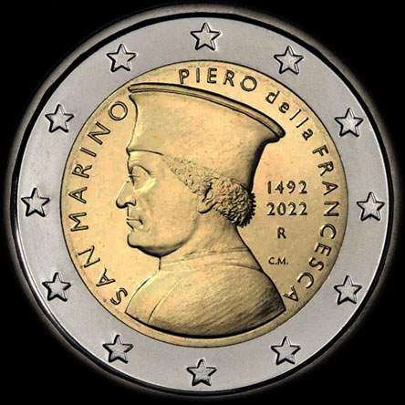 Saint-Marin 2022 - 530 ans de la mort de Piero della Francesca - 2 euro comm�morative