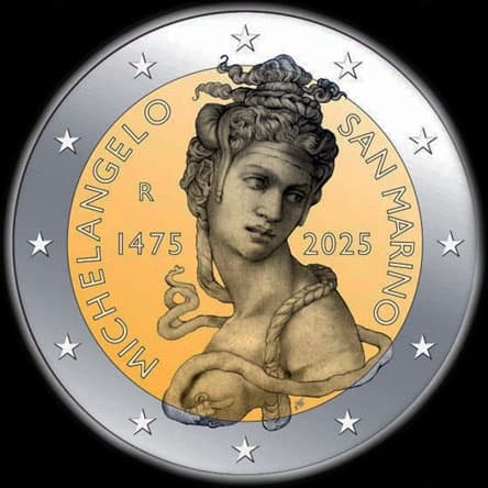 Saint-Marin 2025 - 550 ans de la naissance de Michel-Ange - 2 euro comm�morative