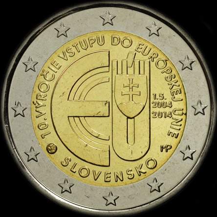 Slovaquie 2014 - 10 ans de l'entrée dans l'UE - 2 euro commémorative
