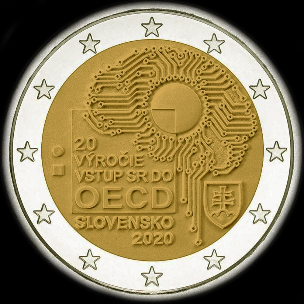 Slovaquie 2020 - 20 ans de l'entr�e dans l'OCDE - 2 euro comm�morative