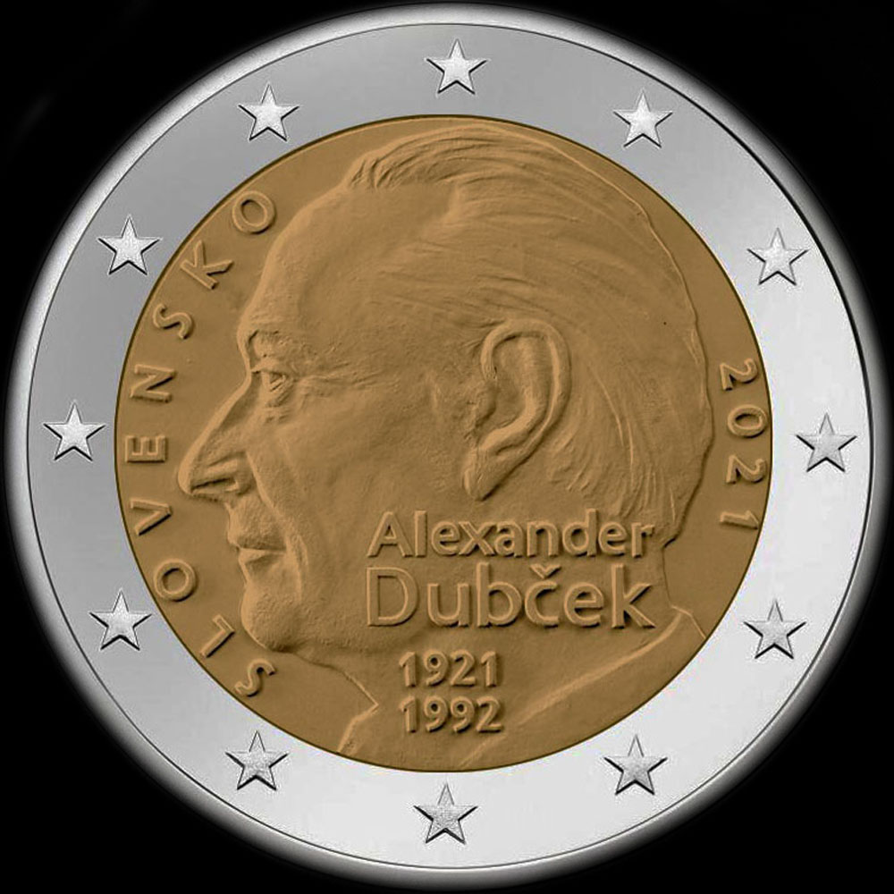 Slovaquie 2021 - 100 ans de la naissance d'Alexandre Dubcek - 2 euro comm�morative