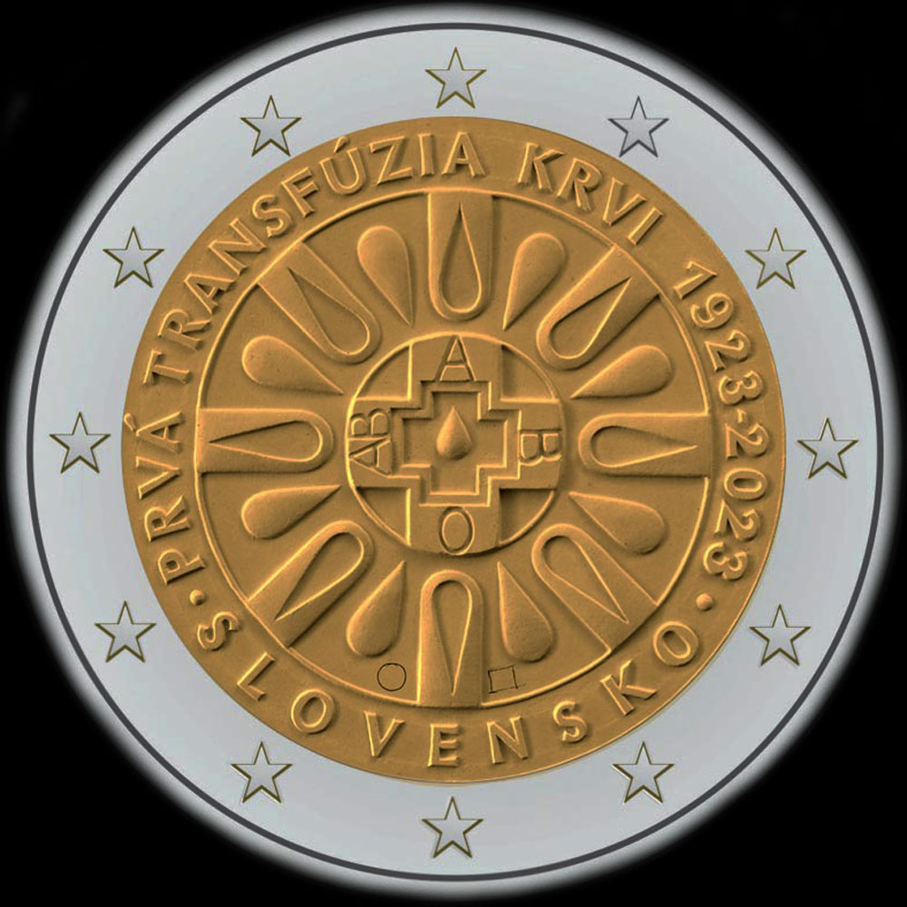 Slovaquie 2023 - 100 ans de la 1&egrave;re transfusion sanguine - 2 euro comm�morative