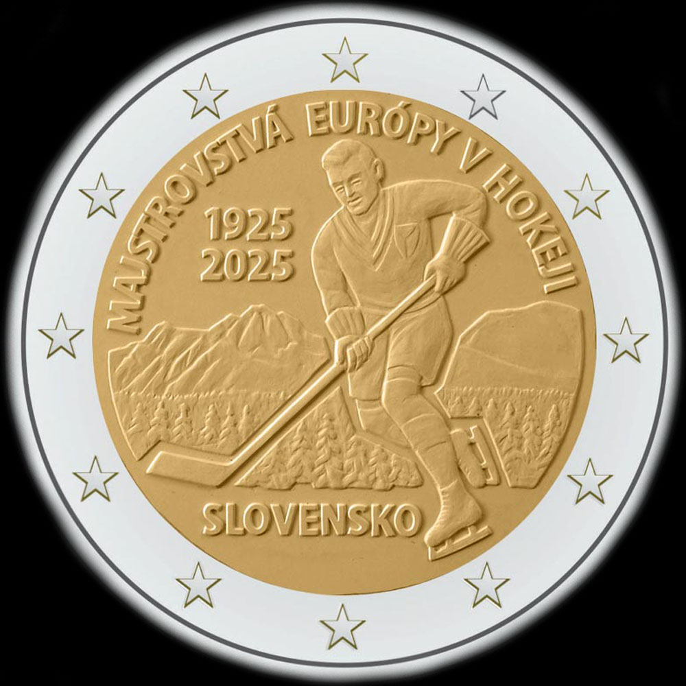Slovaquie 2025 - 100 ans du Championnat d'Europe de Hockey - 2 euro comm�morative