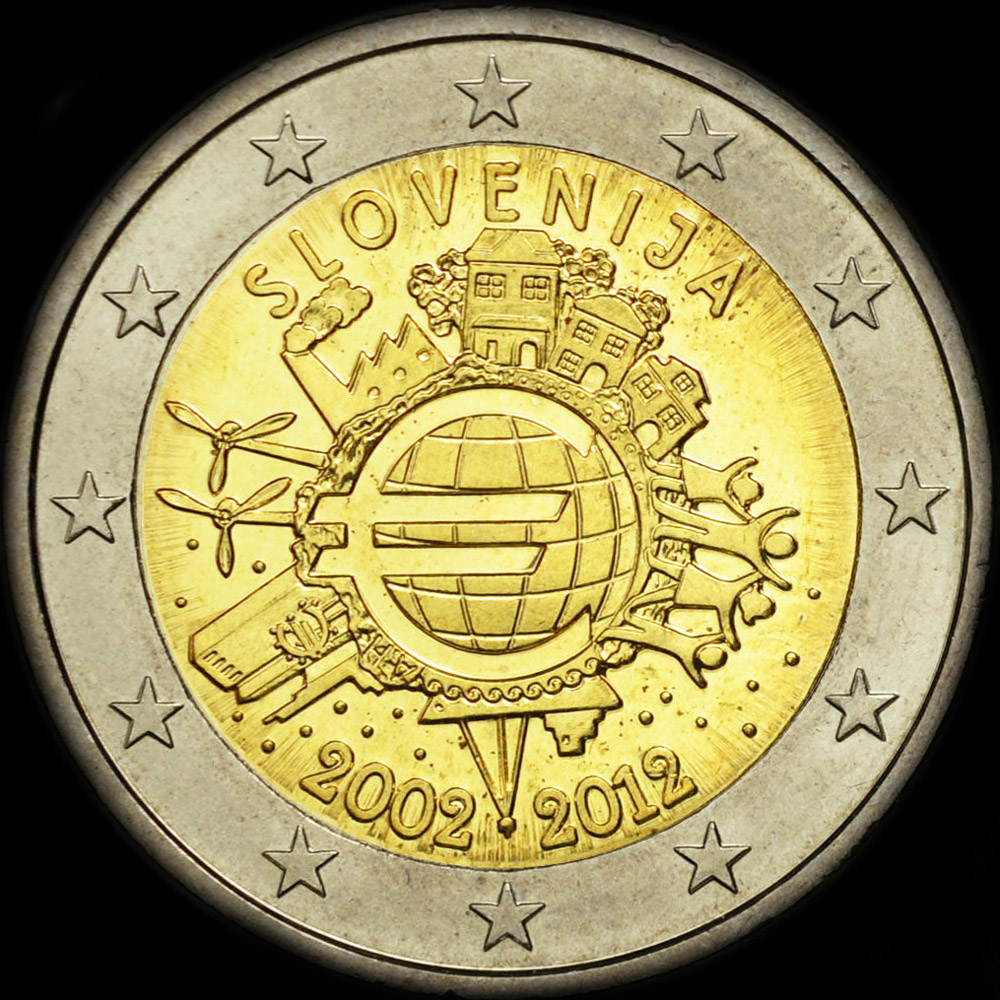 Slovnie 2012 - 10 ans de circulation de l'euro - 2 euro commmorative