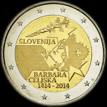 Slovénie 2014 - 600 ans du Couronnement de Barbara de Cillei comme Reine d'Allemagne - 2 euro commémorative