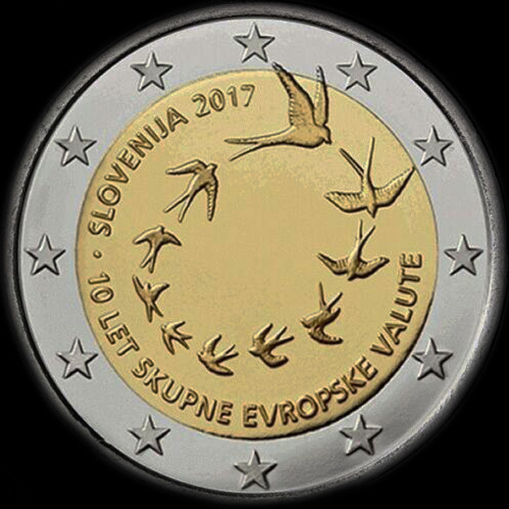 Slovnie 2017 - 10 ans de l'introduction de l'euro en Slovnie - 2 euro commmorative