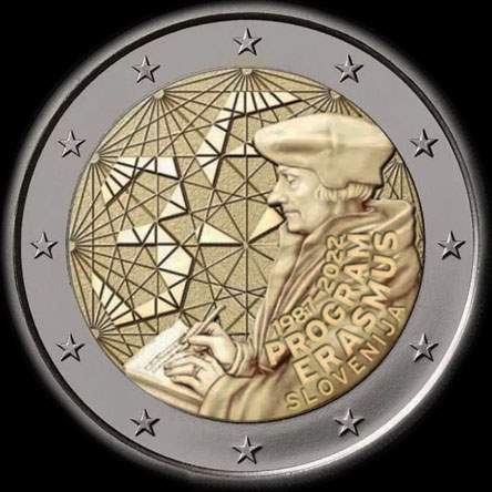 Slov�nie 2022 - 35 ans du programme Erasmus - 2 euro comm�morative