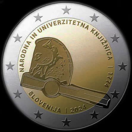 Slov�nie 2024 - 250 ans de la Biblioth�que Nationale et Universitaire - 2 euro comm�morative