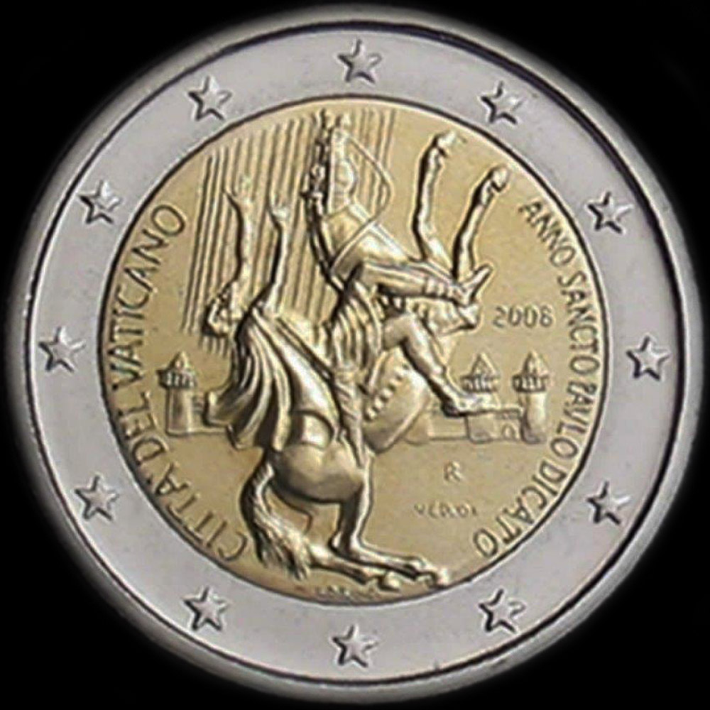 Vatican 2008 - Ann�e de Saint-Paul - 2 euro comm�morative