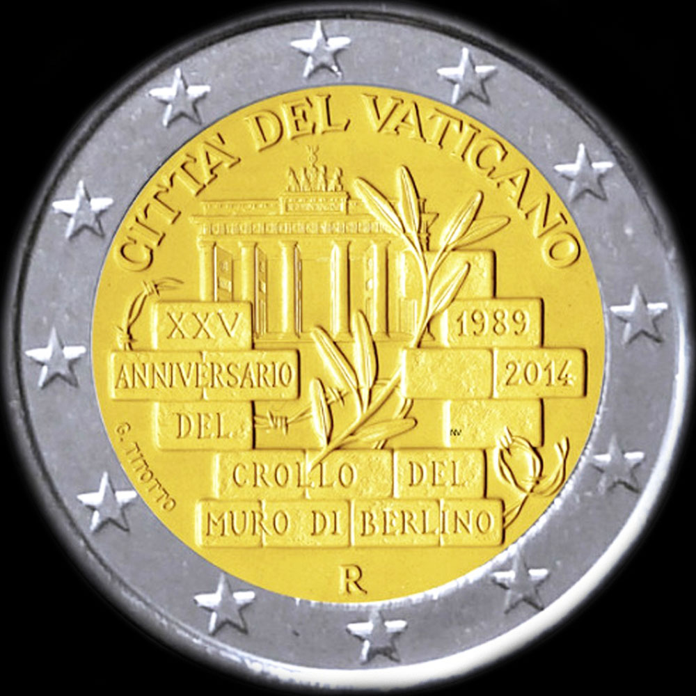 Vatican 2014 - 25 ans de la Chute du Mur de Berlin - 2 euro commmorative