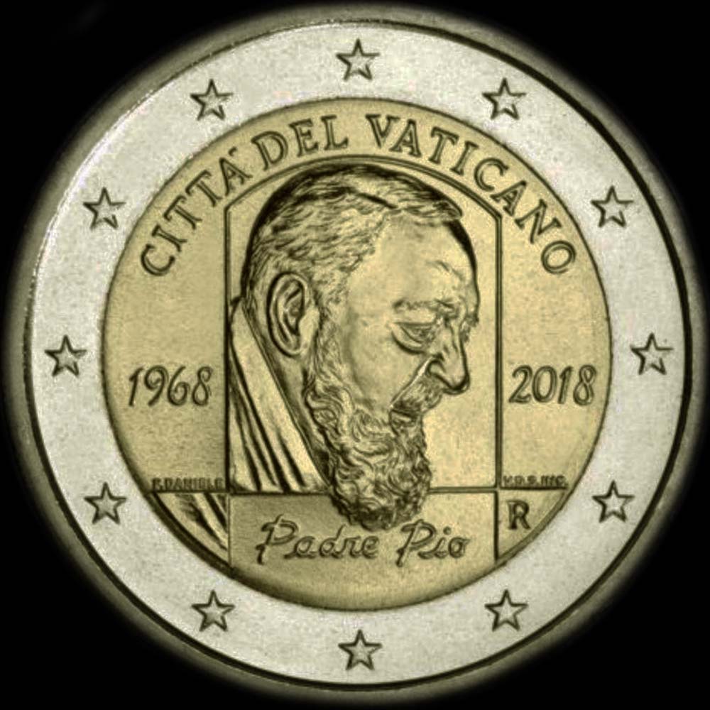 Vatican 2018 - 50 ans de la mort de Padre Pio - 2 euro comm�morative