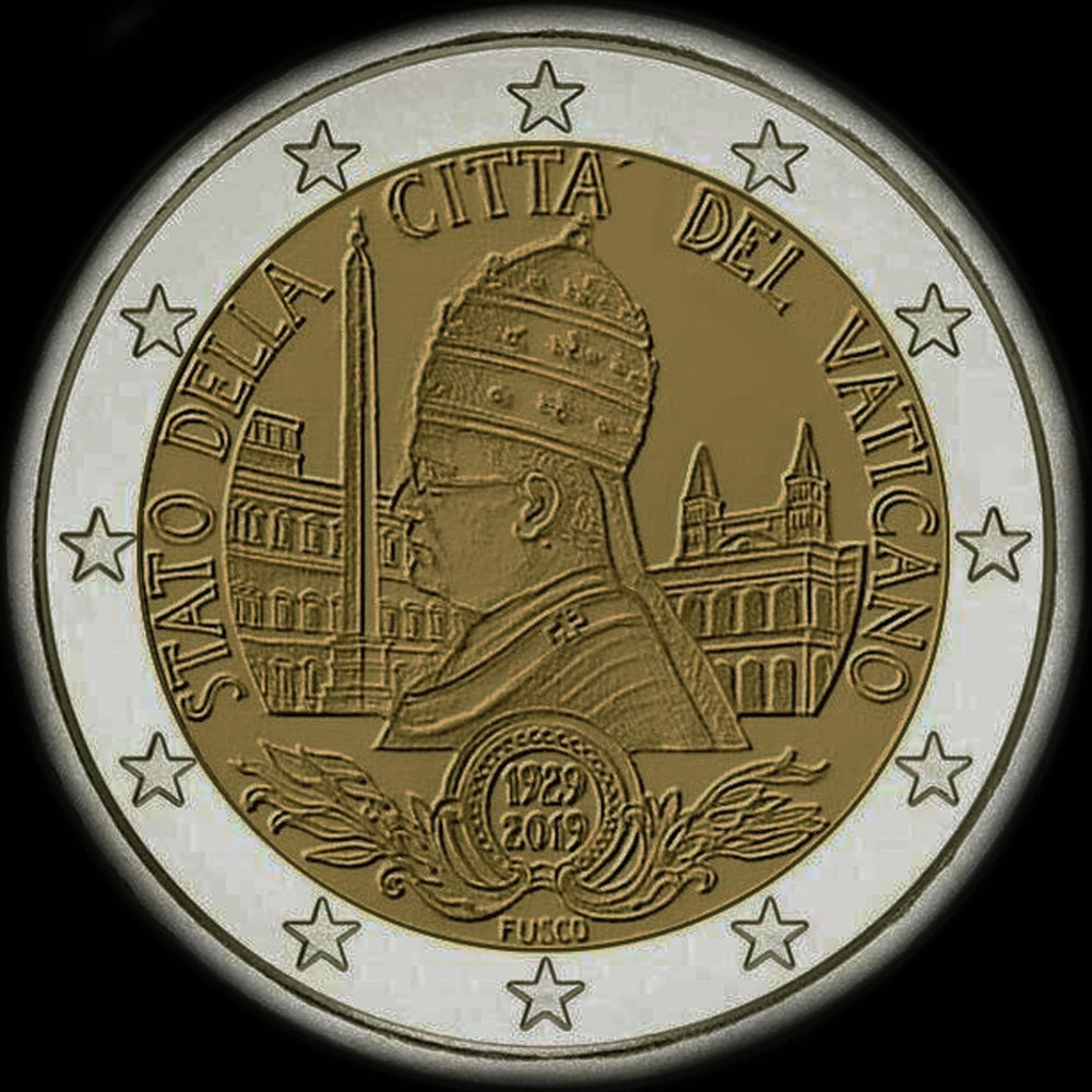 Vatican 2019 - 90 ans de l'Etat de la Cit� du Vatican - 2 euro comm�morative