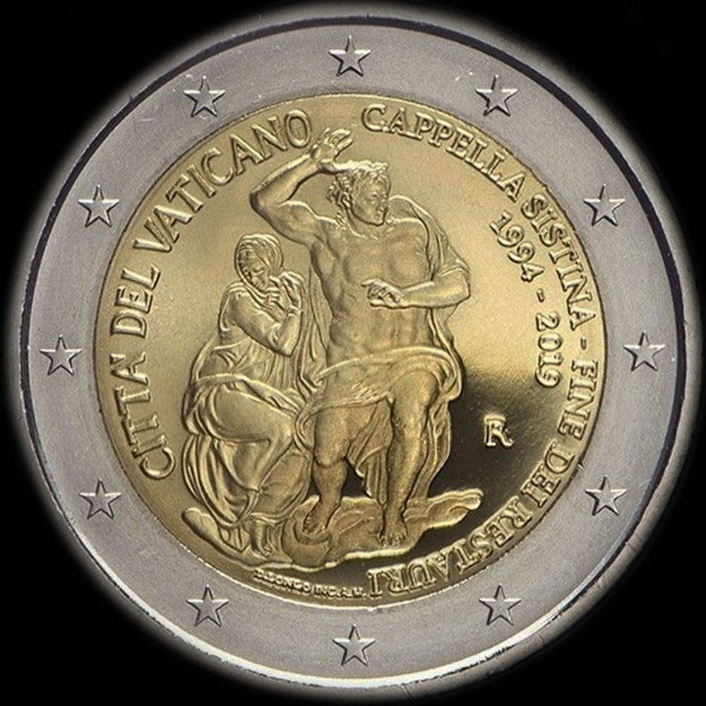 Vatican 2019 - 25 ans de la Restauration de la Chapelle Sixtine - 2 euro comm�morative