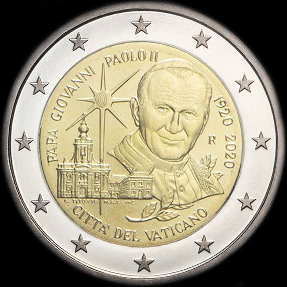 Vatican 2020 - 100 ans de la naissance de Jean-Paul II - 2 euro comm�morative