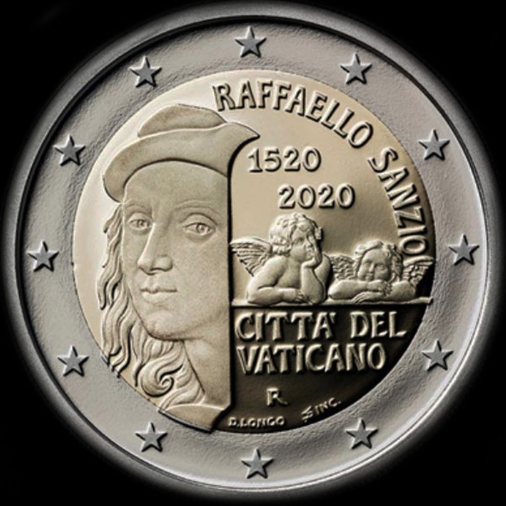 Vatican 2020 - 500 ans de la mort de Raffaello Sanzio dit Raphal - 2 euro commmorative
