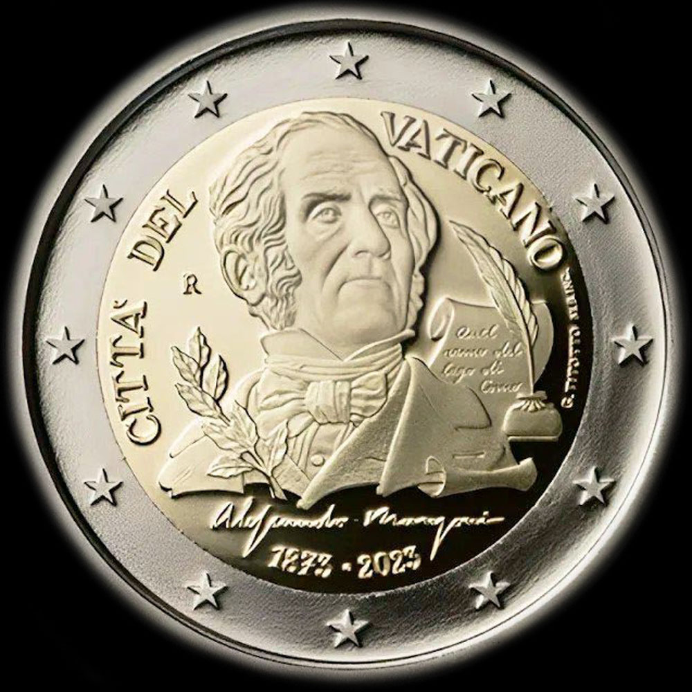 Vatican 2023 - 150 ans de la mort d'Alessandro Manzoni - 2 euro comm�morative
